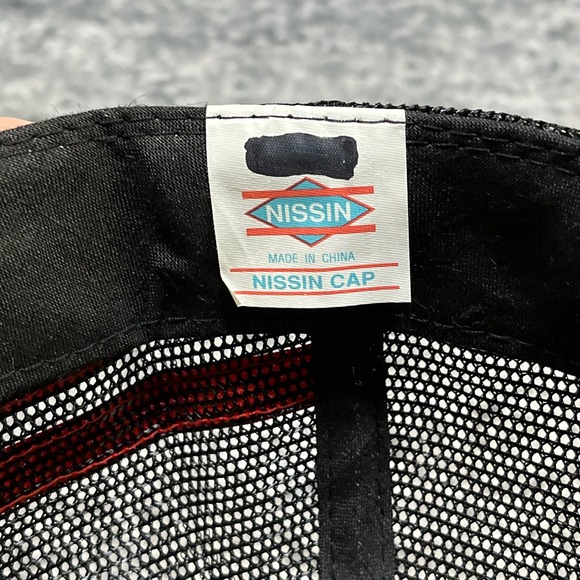 Vintage 90s‎ Rick Marino Three Stripe Mesh Trucker Hat Snapback Cap - Picture 8 of 9